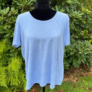 Simply Vera Vera Wang Sky Blue Short Sleeve Top